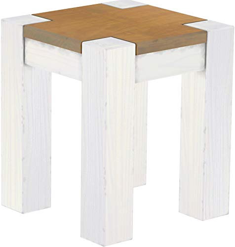 Hocker Rio Kanto Eiche Natur Weiss Pinie Massivholz Esszimmerbank Küchenbank Holzbank - Größe und Farbe wählbar Brasilmöbel
