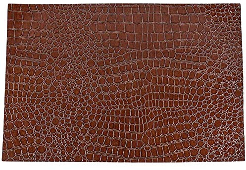 Bento Kunstleder Tischsets in Kroko Optik Leder Platzsets Waschbare Premium Tischsetsabwischbar Pflegeleicht Leder Krokoprint (4Blatt),Braun