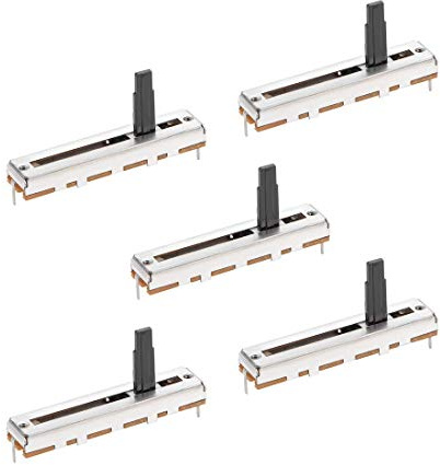 Fader Variable Widerstände, Mischer, 45 mm, gerader Schieber, B100 K Ohm, Linearpotentiometer für die Einstellung der Dimmung, 5 Stück