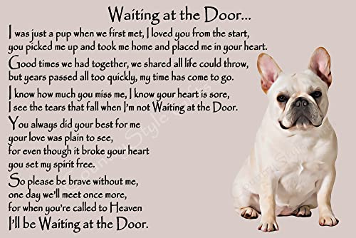 French Bulldog Memorial dog bereavement pet loss Flexible Fridge Magnet - Waiting at the Door
