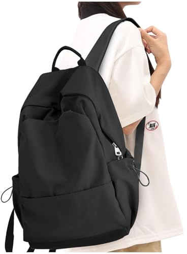WEPLAN Schulrucksack Mädchen Jungen Rucksack Schule Teenager,Wasserdicht Rucksack School Bag,Schulranzen Laptop Rucksack Damen,Schultasche Travel Backpack Daypacks für Uni Schule Reise,O1-Schwarz