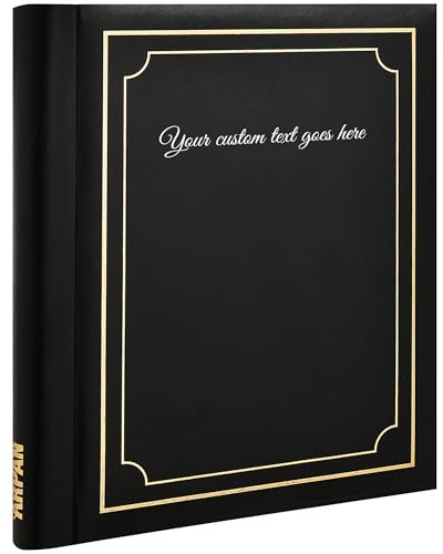 Arpan Personalised Custom Text Self Adhesive Photo Album 20 sheets, 40 Sides. (Black)