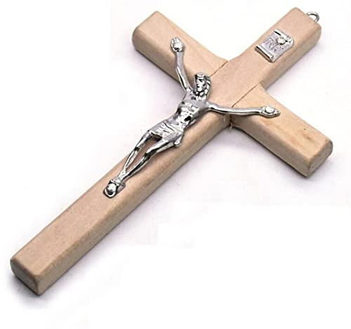 Ericetion Holzwandkreuz Jesus Katholische Handgefertigte Plaque Wandkreuz Hängende Wandkruzifix Mit Loch Für Home Church Wanddekoration