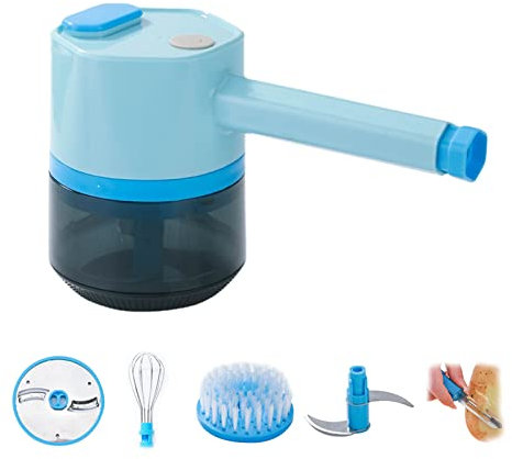 Handhold Vegetable Cutter, 6 in 1 Portable Electric Vegetable Cutter Set Multifunctional Food Slicer and Chopper Electric Food Small Slicer Handheld Vegetable Slicer Blender for Kitchen