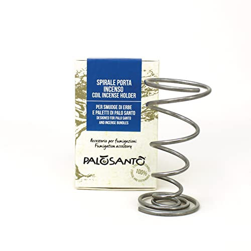 PALOSANTO - Porta Incenso per Smudge e Legnetti di Palo Santo - Spirale in Acciaio Realizzata a Mano - Made in Italy