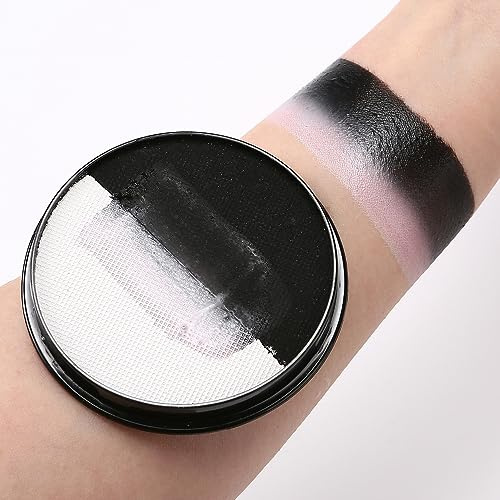 KARLOR 2-IN-1 Gesichtsfarbe 30g Aqua Körperfarbe Facepainting Body Paint Theaterschminke wasserlöslich Gesichtsmalerei Halloween makeup Karneval Fasching Vampir Cosplay(schwarz&weiß )