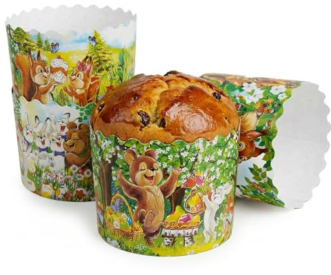 Große Panettone-Papierform, Wandbilder, Osterbrot, 12 Stück, H 9 cm x 11 cm, Kulich-Form, runde Panettone-Papier-Backformen, Pfannen, Papier, Panettone