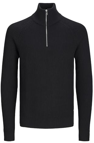 JACK & JONES Pull en Tricot pour Homme, Noir, S