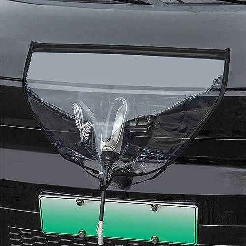 eeRmda Electric Car Charging Port Plug Cover, for Tesla Model 3 Y Sedan SUV, All Weather Protection, Magnetic Adhesion, Transparent Cover, Car Accessories,Black