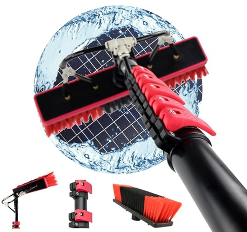 Ddasam Teleskop waschbürste，36FT/10.8M Wasserführende Teleskopstange, Fensterputzer mit Teleskopstiel,teleskopstange fensterreinigung mit, Fensterreiniger, Photovoltaik-Reinigung