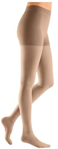 medi mediven Plus Kompressions-Strumpfhose | Strapazierbar | Antibakterielle Wirkung | KKL 3 | Größe: IV | Farbe: Beige | Geschl. Spitze | Normal | Ohne Haftband