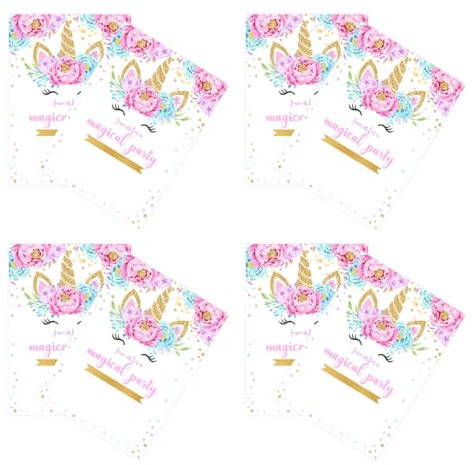 AYVRUOP Licorne Carte Invitation Anniversaire Fille,carton invitation anniversaire,8 feuilles pour les filles, les fêtes d'anniversaire d'enfants et les rassemblements
