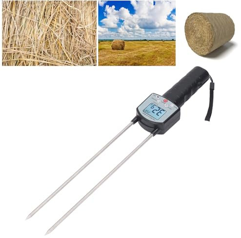 Probador de Humedad Tipo Sonda Larga Tipo Pin Medidor de Heno Portátil Mediciones Rápidas Medidor de Heno con Sonda para Paja, Hierba, Maíz, Trigo, Arroz, Frijoles