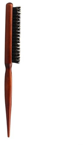 MERRYHAPY 1pezzi Pettine Coda Di Topo Per Capelli Ricci Spazzola Per Massaggio Del Capelluto Setole Di Cinghiale Pettine Professionale in Legno Marrone Standard Denti Protettivi Per Evitare