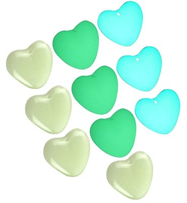 JEWEDECO 10stücke Teiliges Herzanhänger in Pfirsichform Leuchtender Schmuckanhänger Aus Synthetischem Materials Glatte Oberfläche Mit Mini-bohrung Für Diy Halsketten Und Schlüsselanhänger