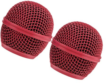 Toyvian 2pcs Metal Mic Grille Replacement for Microphone Mesh Heads Vlogging Mic Wind Protection Cover Metal Accessories