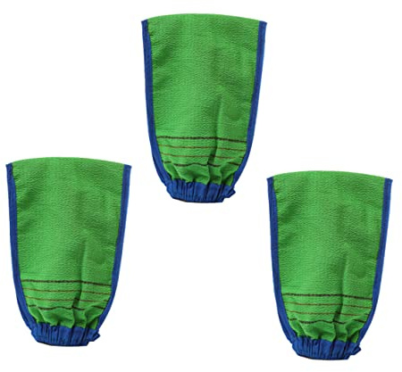 Didiseaon 3piezas Guantes De Toalla De Baño De Fibra De Bambú Guantes Para Frotar De Doble Cara Estropajo De Ducha Para Exfoliación El Baño