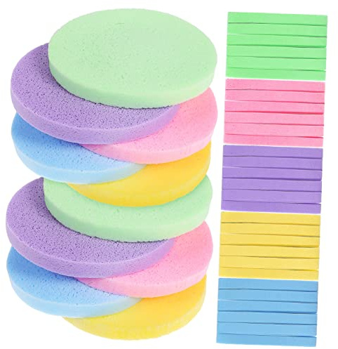 OUNONA Esponjas Faciales Comprimidas Para Limpieza y Exfoliación 120 Unidades Tamaño Compacto Para Mujeres y Niñas Uso Diario Cuidado Facial Natural