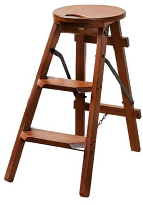 Folding Step Stool,Wooden Three-Tier Ladder Stool,Portable Footstool for Living Room,Dining Room and Garden,Easy to Move