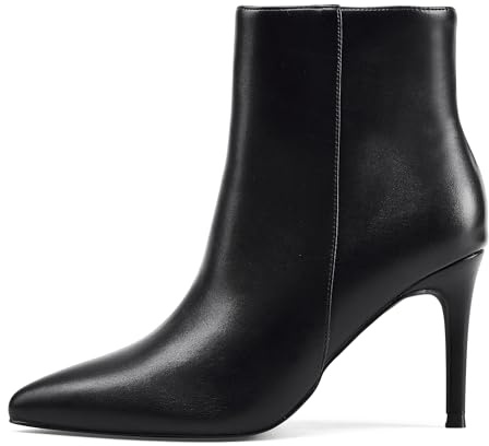 Zhabtuc Stivaletti con tacco 8 cm donna autunno-inverno – Punta chiusa stile stiletto per lavoro, festa, viaggio