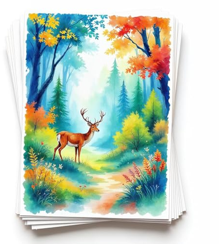 32 ark vattenfärgspapper - A6 4x6 - Vattenfärgspapper 140lb/300gsm - 100% bomullsmassa - Konstmaterial för barn och vuxna - För målning, konstnärsskiss, staffli, lös ritning