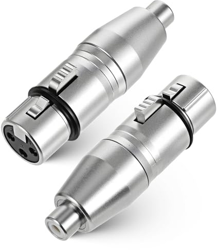 EupHHonycs XLR to RCA Converter, 2Pack XLR Female to RCA Female Adapter Converter Gender Changer Audio Coupler Connectors for Mixer, Recorder, Amplifier