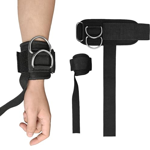2 Stücke Zughilfen Krafttraining, Atmungsaktive Handgelenk Bandagen mit Verstellbaren Handschlaufen, Wrist Weights für Gym, Laufen, Wandern, Ballsport - Schwarz