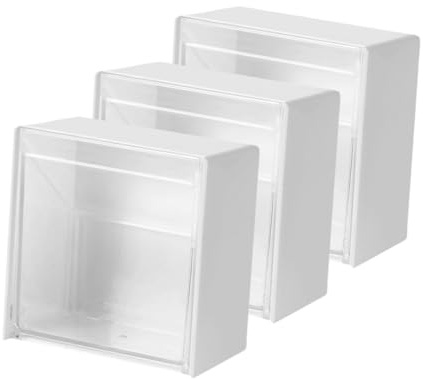 CLISPEED Cajas de Almacenamiento para Hisopos de Algodón 3 Piezas Tamaño Mediano Montadas en Pared Diseño Abierto para Baño Organizador Cosmético Uso Diario