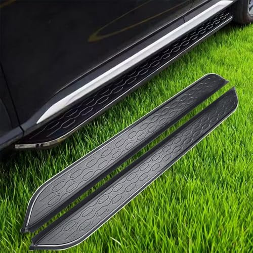 Marchepieds en alliage d'aluminium à bords noirs pour Buick Envision 2021-2026 (lot de 2) – Pas de perçage nécessaire, marche latérale du véhicule facile à installer
