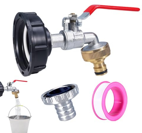 Spigot for Rain Barrel - Kit Rubinetto per barili di Pioggia, connettore 'Acqua per Esterni, Adattatore di Ricambio per valvola Resistente, Accessorio efficiente per Raccolta 'Acqua piovana