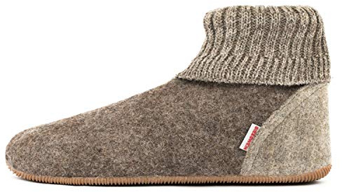 GIESSWEIN Hüttenschuh Wildpoldsried Kids - Hohe Wollfilz Hausschuhe Unisex | Warme Pantoffeln mit rutschfester Gummisohle für Mädchen & Jungen – kuschelige Hüttenschuhe für kalte Tage zuhause