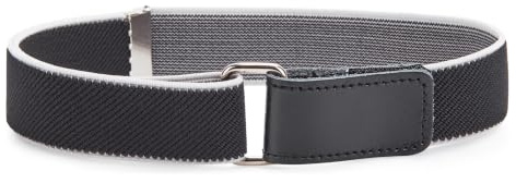 Laddheid Barnbälte utan spänne elastiskt barnbälte för pojkar och flickor 0–15 år 32–90 cm P15, Svart/vit, 1-6 Jahre
