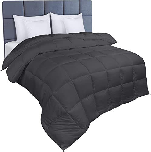 Utopia Bedding Duvet Double,10.5 Tog coverless Duvet with Corner Tabs, Box Stitched Quilt (Double, Grey)
