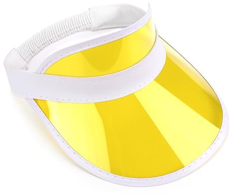 The Glowhouse Unisex Sonnenvisier - im Retro-Stil der 80er-Jahre - für Golf, Tennis, Junggesellenabschiede & Pokerpartys - Neonfarben - Gelb - Einheitsgröße