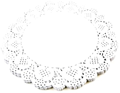 Happium 100 Stück weiße Kuchendekorationsunterlagen, Spitzendeckchen aus Papier, 32 cm, Deckchen, Einweg-Tischsets aus Papier, Kuchenverpackungsunterlagen für Hochzeitsgeschirr, Lebensmitteldekoration
