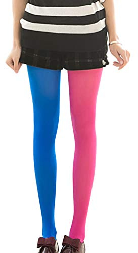PRETYZOOM Rosa Rosso Zaffiro Donna a Lunghezza Intera Collant Due Toni Costume Legging Taglia Libera Due Colori Calze
