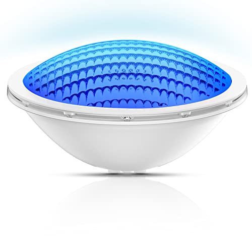 LyLmLe Luce Piscina PAR56 Fari LED per Piscine 18W Lampada Subacquea a led Illuminazione, 600lm, 120°angolo del fascio, Impermeabile IP68, 12V AC/DC, Blu Puro