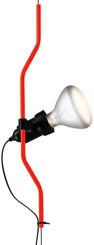 FLOS Parentesi Element, Elemento Aggiuntivo per Lampada Parentesi, Composto da Archetto in Metallo, Portalampada e Cavo con Spina, Versione con Interruttore On/Off, Colore Rosso