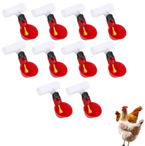 10st automatisk kycklingvattenskål, 1/2 tums t-shirt Fjäderfähöna Kycklingvattendrickskoppar Fågelkycklinghönsdricksskål Plastmatare för att dricka fjäderfä