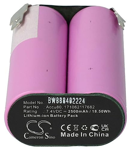vhbw Akku kompatibel mit Wolf Garten 8824, 8803, BS80 Plus (2500mAh, 7,4V, Li-Ion)