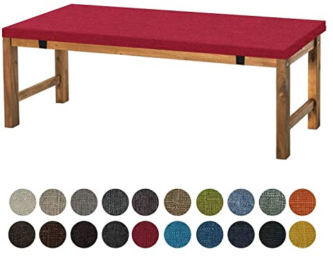 Aselbia Bankauflage Sitzkissen 140X40X5CM,Waschbare Rutschfestes Bankkissen Sitzauflage Bequeme Bankpolster für Bank, Fensterbank, Gartenmöbel, Terrasse, Drinnen,Weinrot
