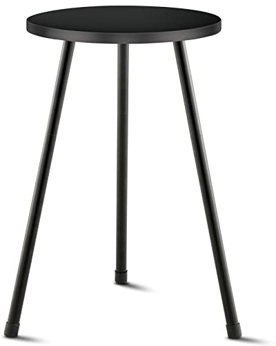 KINNARY Tall Plant Stand, Mid Century Wood Indoor Plant Stand Black Plant Table for Flower Pots, Metal Plant Holder, Modern Home Decor Small Round Side End Table (11.8x20)