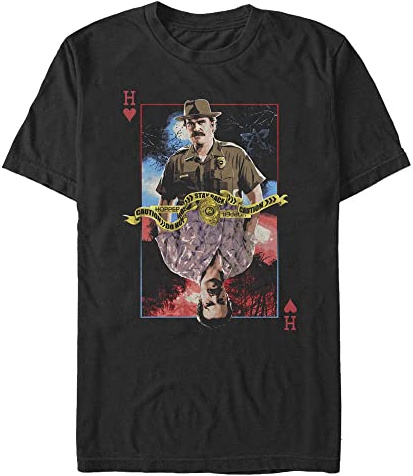 Stranger Things Herr Hopper Card Kortärmad T-shirt, svart, XXL, svart, XXL