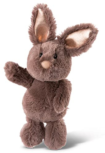 Kuscheltierhase Dunkelbraun mit Glitzerohren 20cm