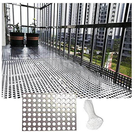 LXBAMKEA 1/2/3/4 Piezas Acero Inoxidable Hojas Perforadas, 0,8 MM Almohadillas De Malla, Anticaída Seguridad Valla Placa De Perforación, Ventana Balcon Anti-Robo Red Decorativa (Color : 1 PCS, Size