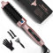 Terviiix Thermal Brush Ceramic Tourmaline Ionic Curling Iron Brush, 38MM Volumizing Hot Brush Create Root Volume & Loose Curls, Digital Display 5 Temperatures Heated Brush Volumizer, Dual Voltage