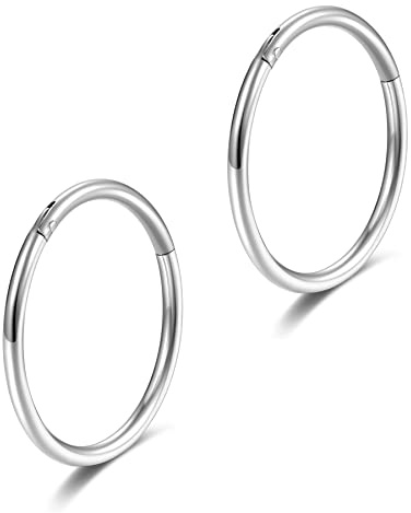 Lantine G23 Titan Nasenpiercing Hoops Clicker Septum Nasenring Set 6-14mm | Lantine 20g/18g/16g Titanium Segmentring Tragus Daith Conch Rook Piercing Lippenpiercing Ring Creolen Knorpel Ohrringe