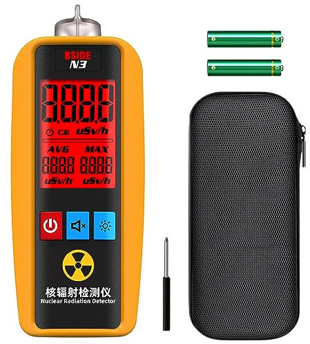 BSIDE N3 Nuklearstrahlungsdetektor Geigerzähler mit Großem LCD schaltbarem Alarm Tragbarer Dosimeter Beta Gamma Röntgenstrahlen Strahlungsmessgerät für Meer Lebensmittel Medizinische Industrie Marmor