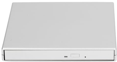 Plyisty Ultradünnes Externes CD-DVD-Laufwerk, USB 2.0, Tragbarer CD-DVD-Brenner für Laptop-Desktop-PC. Kompatibel mit Mehreren Systemen. Treiberfreie Installation. (Silver)