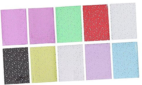 STOBOK 10st A4 Pvc-folie Handgefertigtes Material Pvc-glitzerfolie Glitzer Holografisch Diy & Handwerk Kunstleder Stoff Flocke A4-pvc-folie Wärmeübertragungsfolie Pentagramm Kunsthandwerk